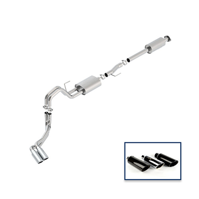 Ford F-150 Performance Exhaust - Ford Racing - Touring Cat-Back, Dual Side Exit - Chrome - `15-`18